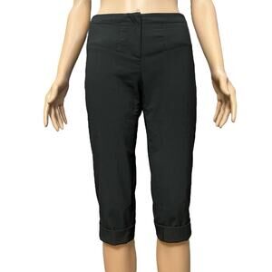 Y2K Bebe Pedal Pusher Capri Pants Size 2 Pinstripe Low Rise Cuffed Retro Pinup
